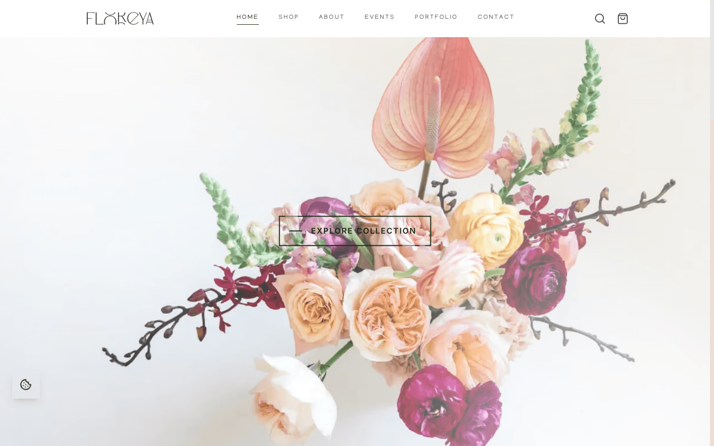 Floreya Floral Design website home page