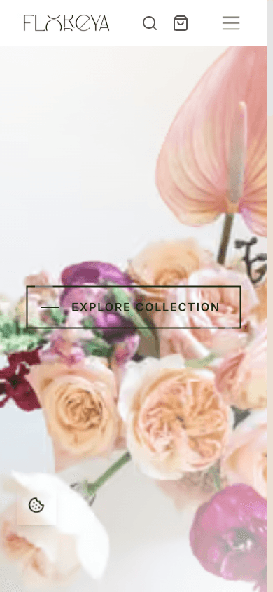 Floreya Floral Design website on a phone